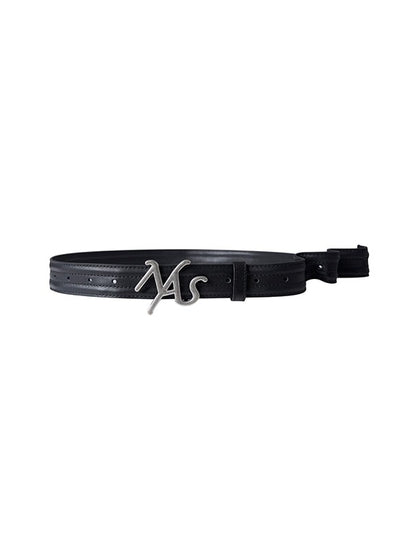 Twist-Buckle Leather Belt