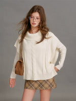 Textured Cable Knit Turtleneck Set