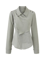 Korean Asymmetric Collar Shirt