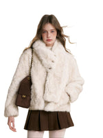 Detachable Scarf Plush Jacket