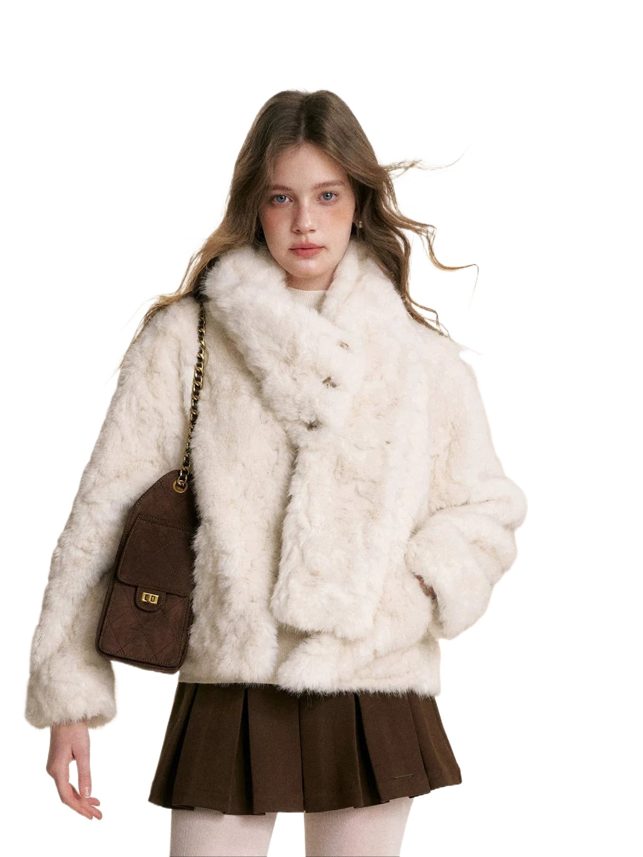 Detachable Scarf Plush Jacket