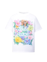3D Butterfly Flower Crew Neck Cotton T-shirt