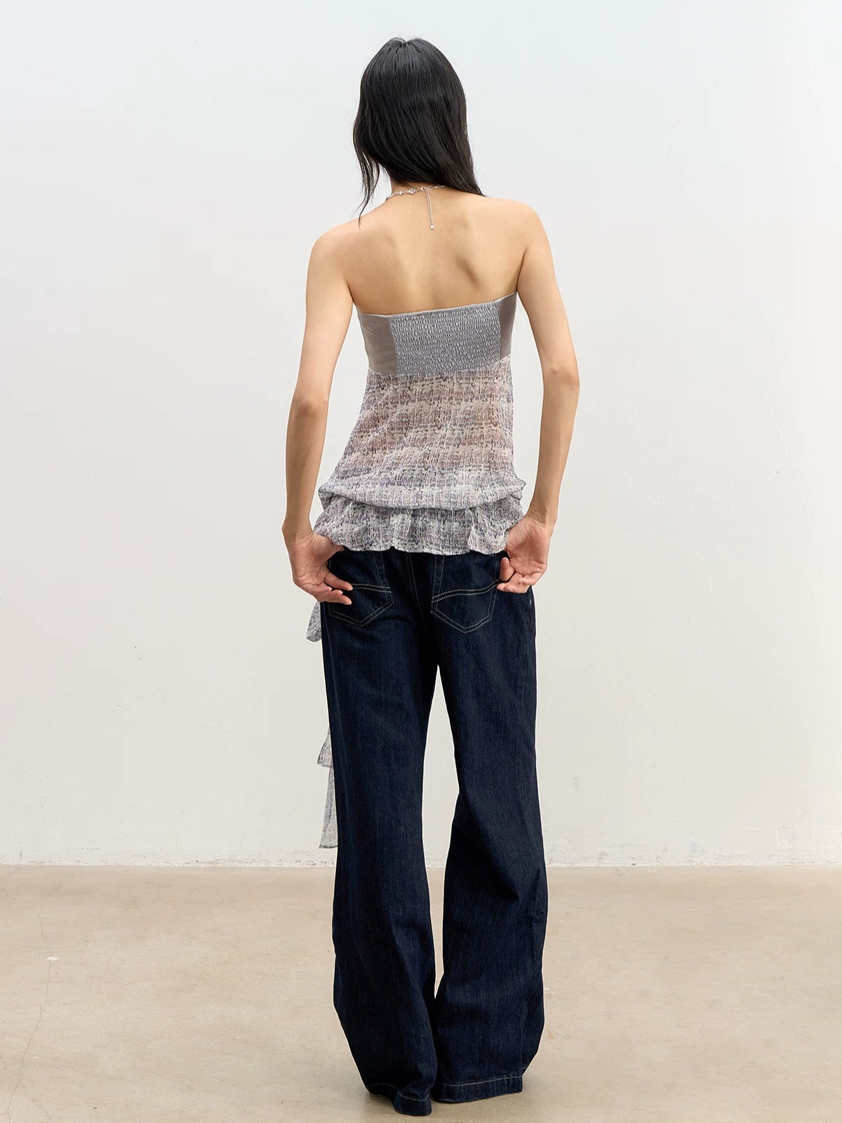 Satin Chiffon Tube Top