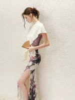 Ink Blossom Qipao Set
