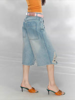 Rhinestone Cropped Jeans