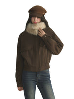 Vintage Detachable Fur-Collar Utility Jacket