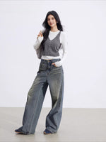 Gray Knit Layered Set
