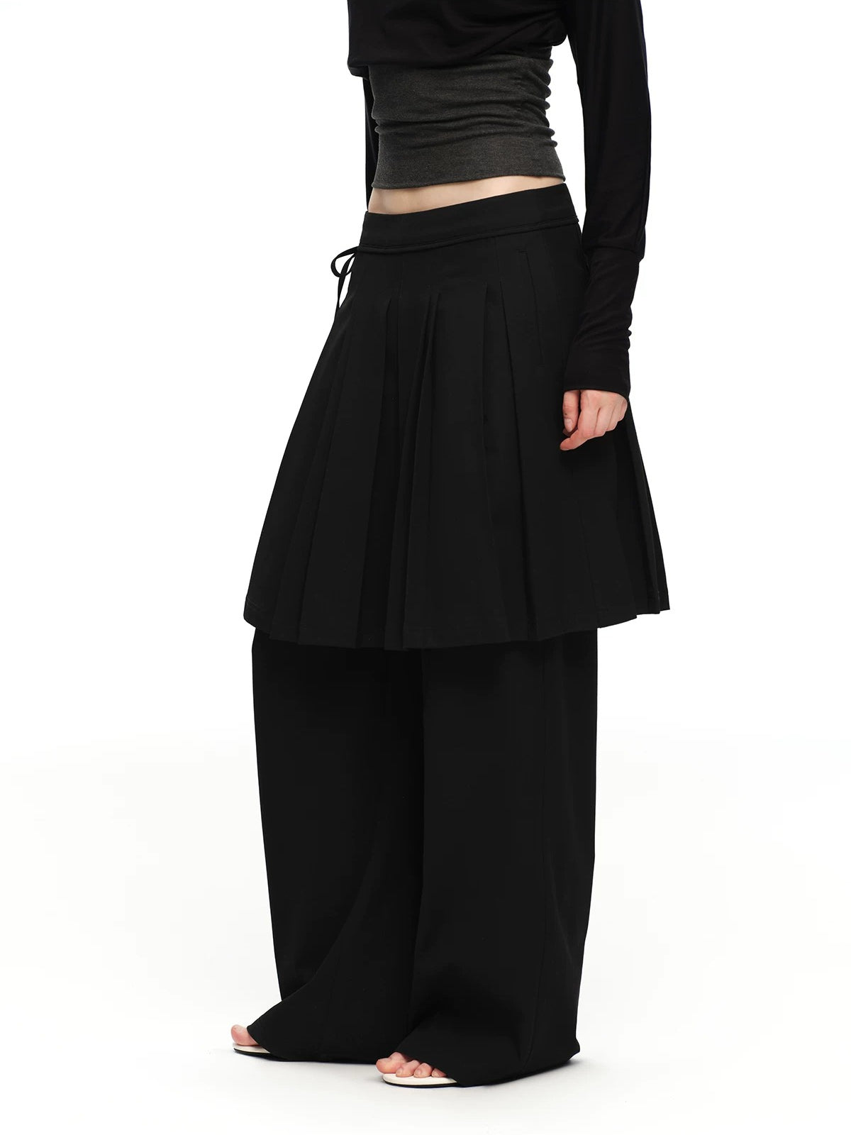 Pleated Skirt Pants