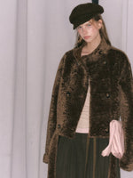 Stand Collar Cropped Fur Jacket