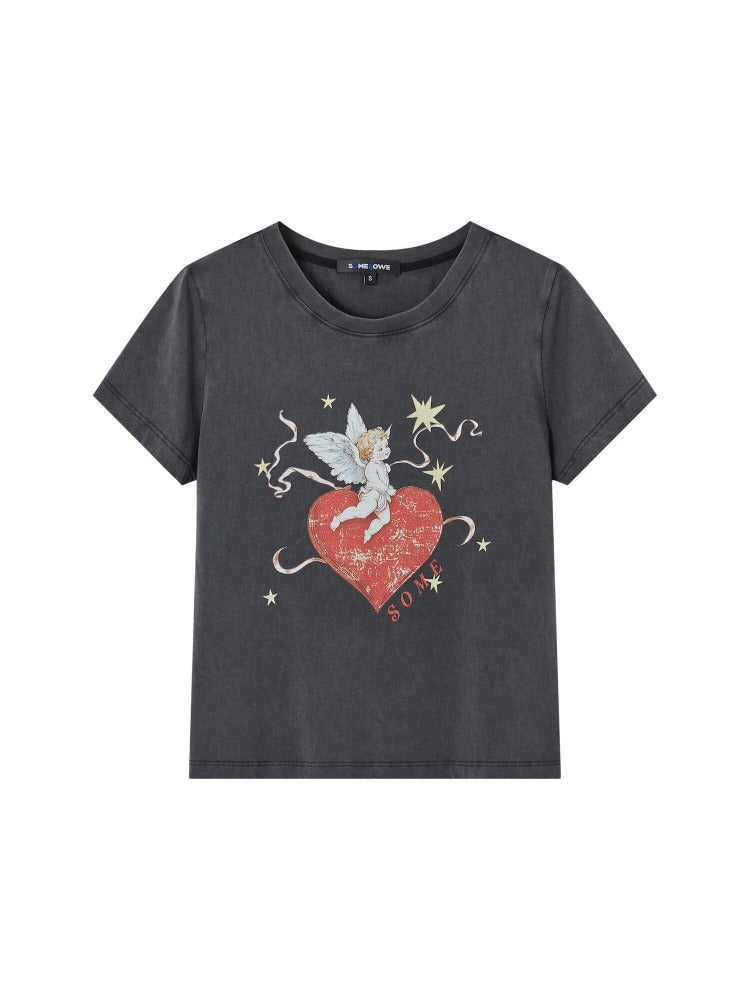 Cupid Heart Printed T-shirt