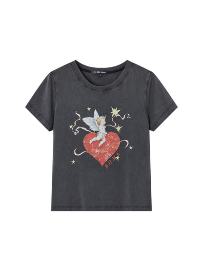 Cupid Heart Printed T-shirt
