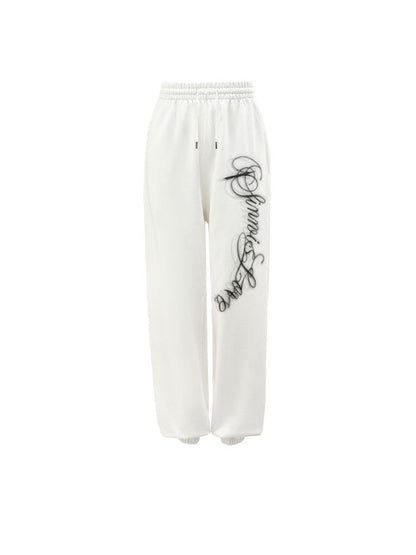 Letter Print Loose Elastic Cuffs Joggers