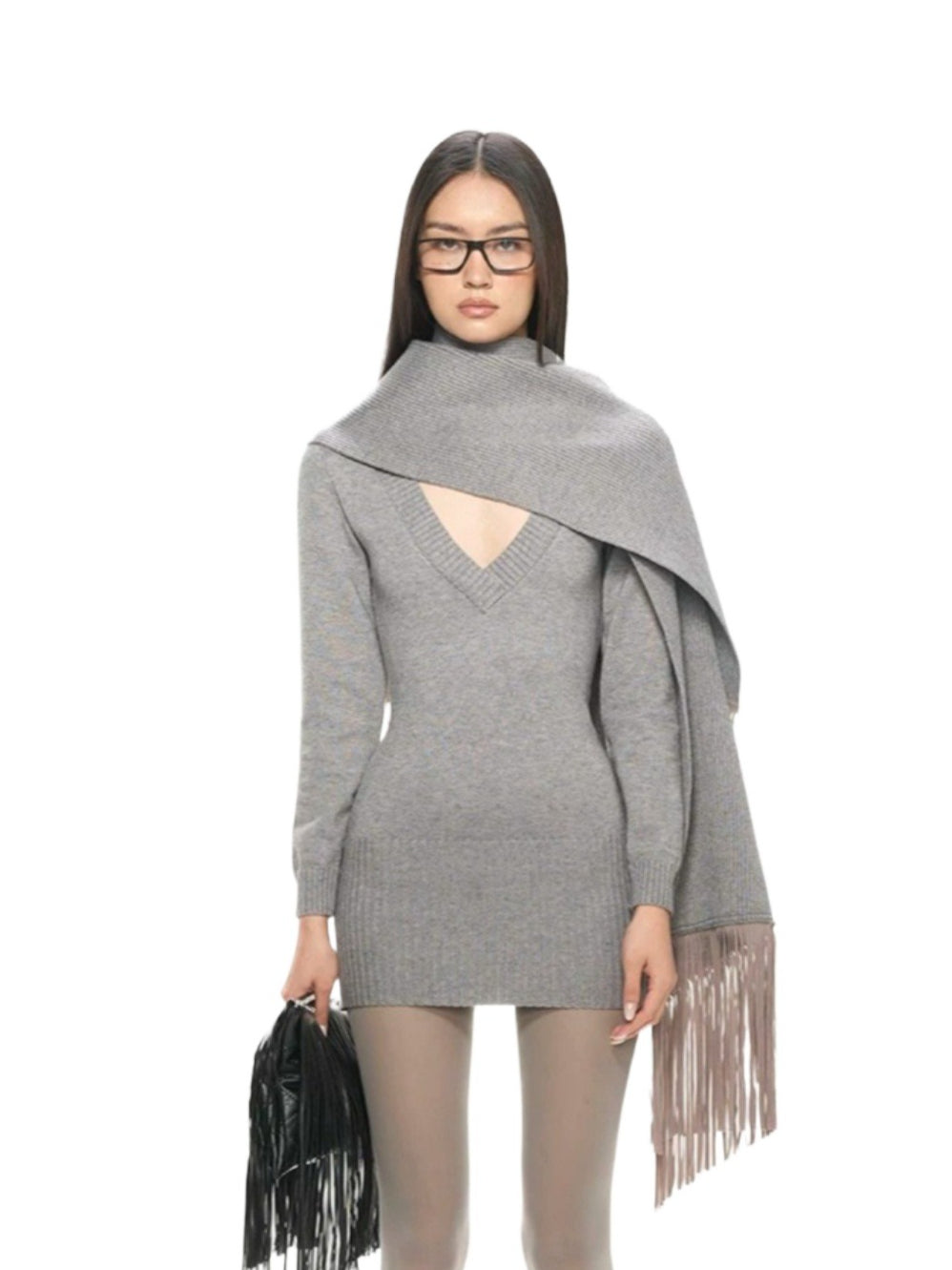 Fringe Knit Dress Set