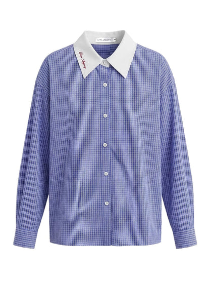 Blue Plaid Polo Shirt