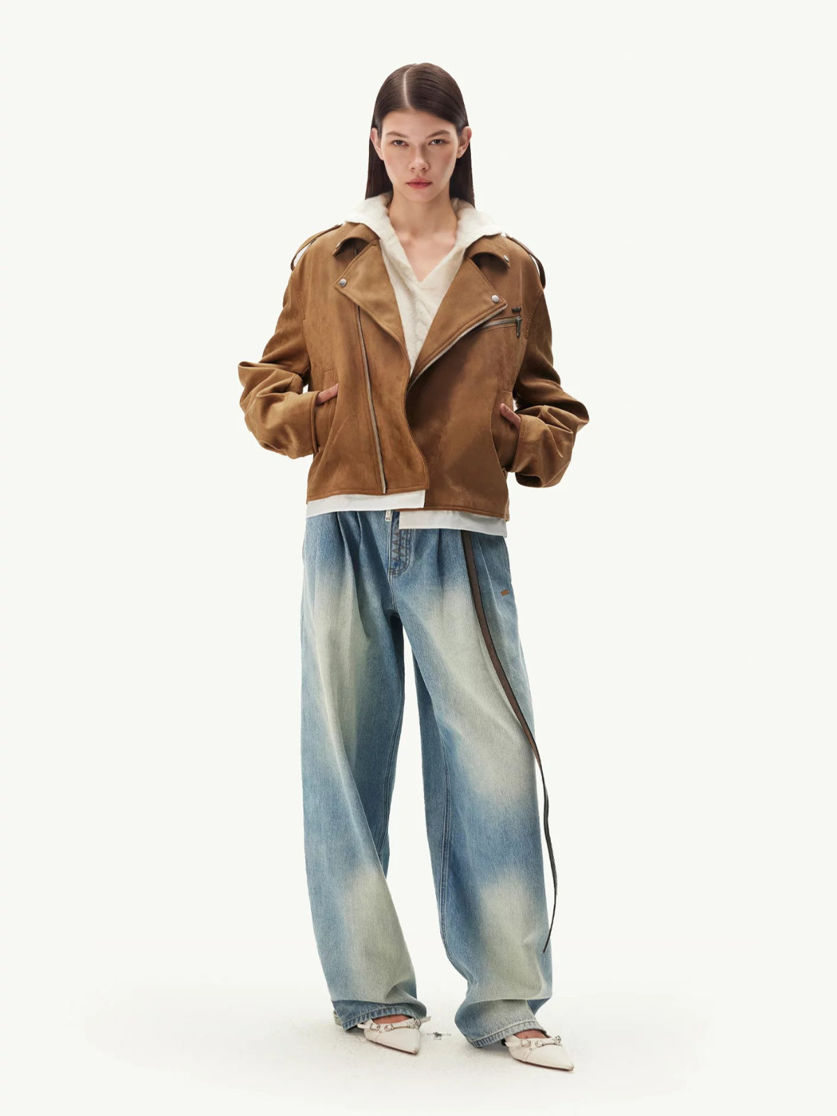 Vintage Suede Texture Leather Jackeat