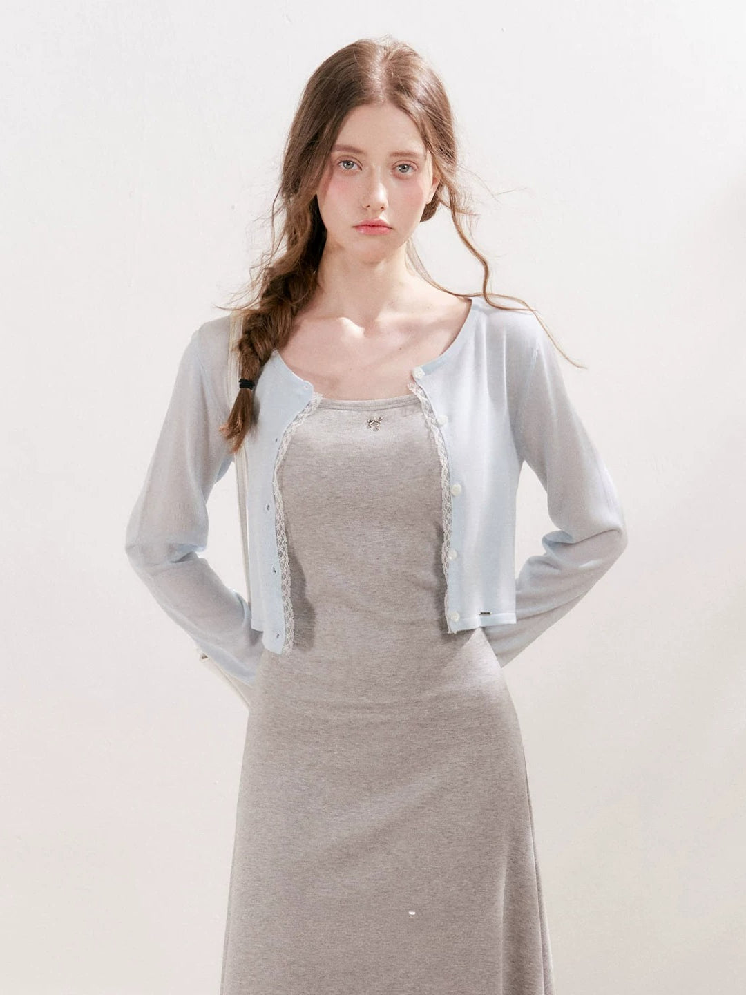 Lace Trim Knit Cardigan