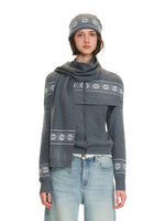 Fair Isle Knit Cape Sweater