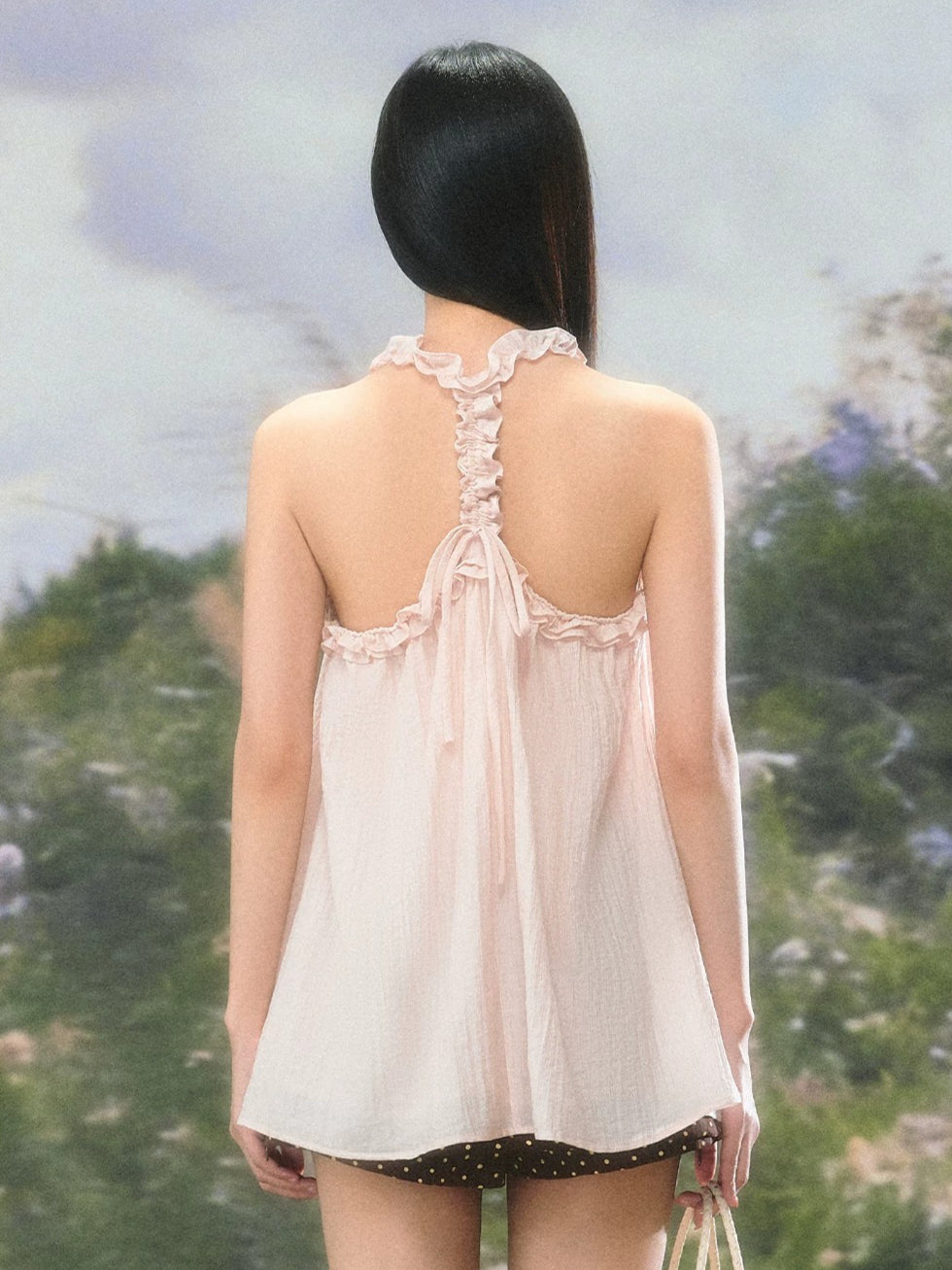 Ruffle Halter Babydoll Top