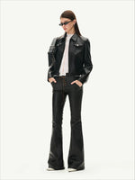 Coated Medici Waxed Flare Pants