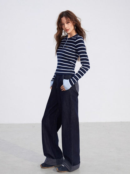 Striped Wool Knit Top