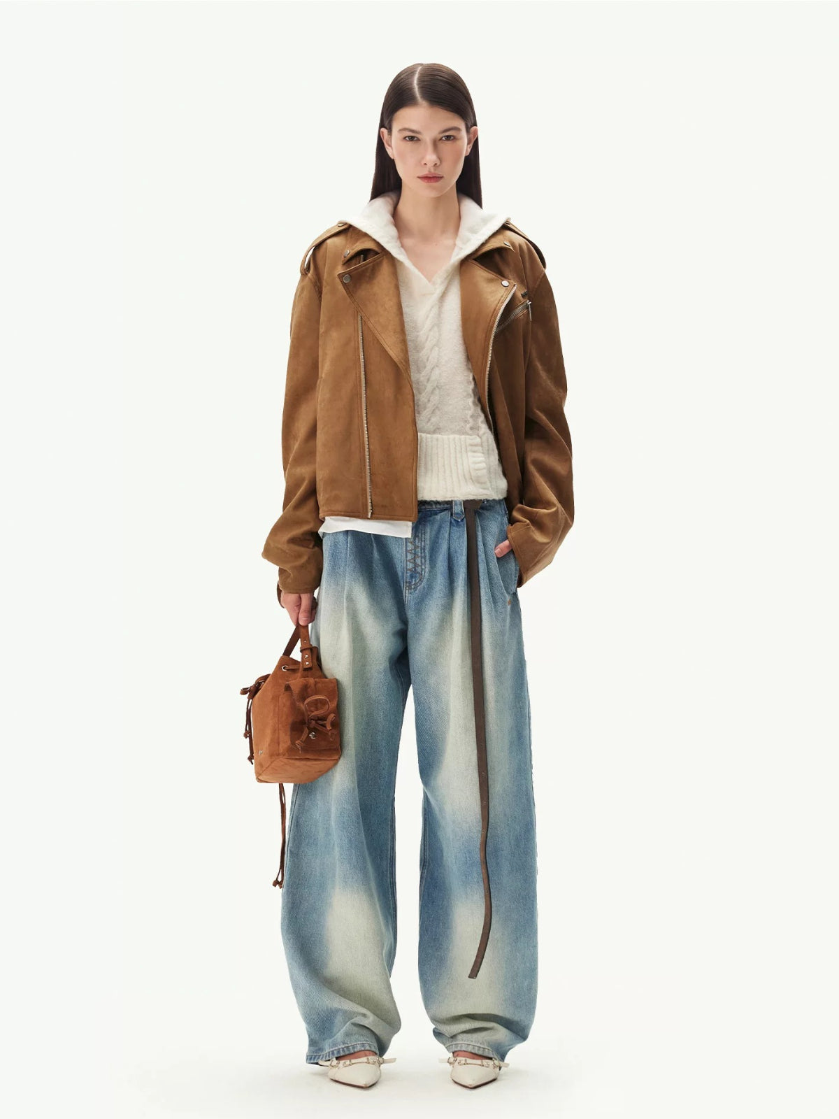 Vintage Suede Texture Leather Jackeat