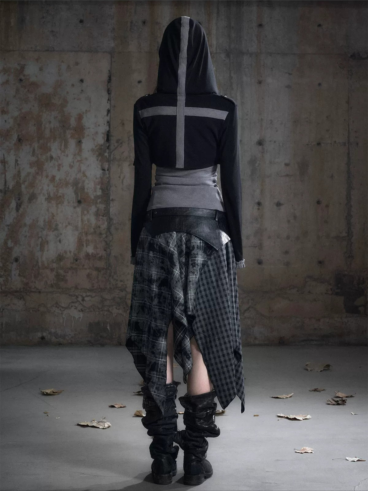 Hooded Layered Knit Top