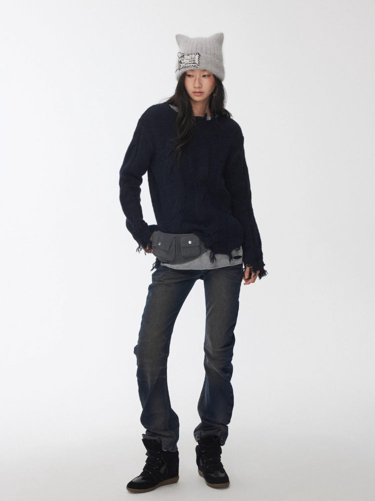 Cable Wool Brushed Sweater