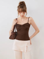 Silk Wool Wrap V-Neck Knit Top