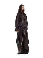 Vintage PU Cargo Wide-Leg Pants