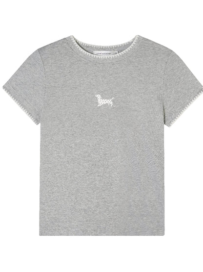 Dog Embroidered T-Shirt