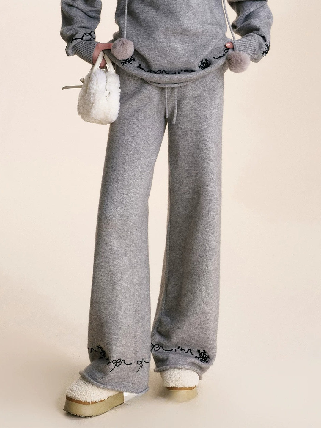 Embroidered Knit Lounge Set