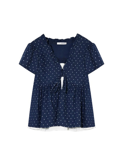 Polka Dot Ruffle Blouse