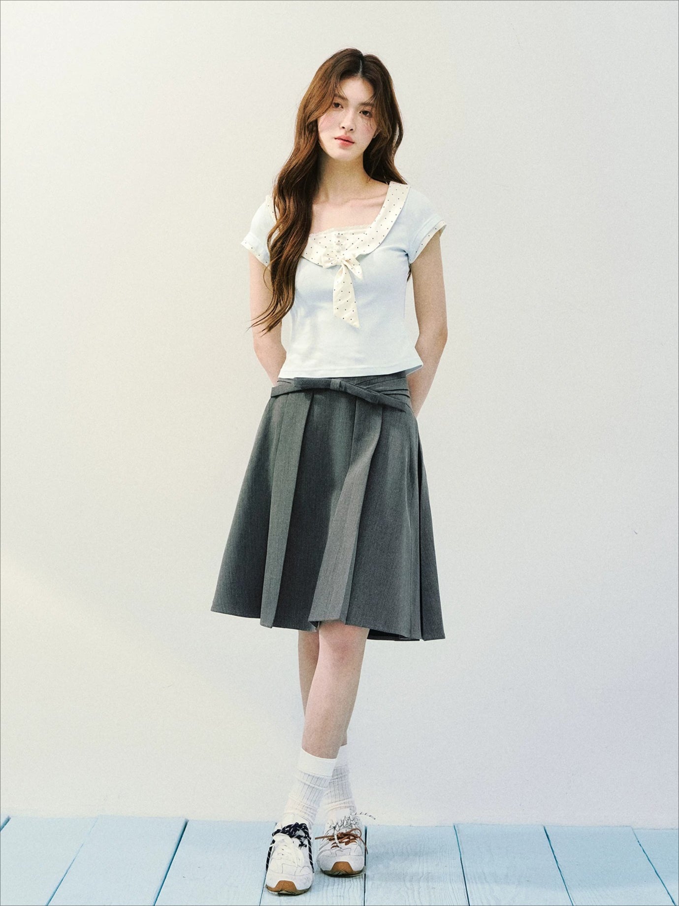 Green &amp; Blue Bowtie Ruffle Tee