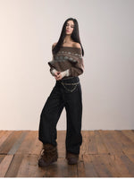Fair Isle Color-Blocked Wool Blend Knit Top