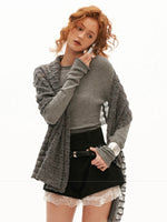 Rolled Edge Slim Knit Top