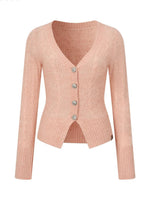 Cable-Knit V-Neck Cardigan