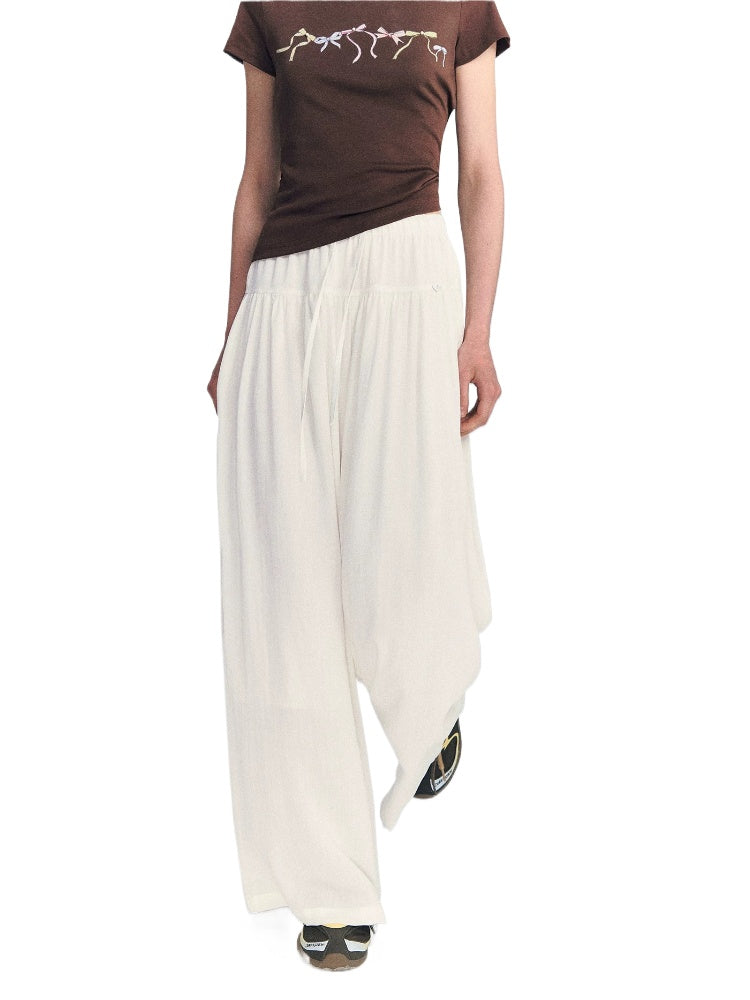 Linen Blend Wide Pants