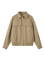 Pleated Collar Cropped Jacket