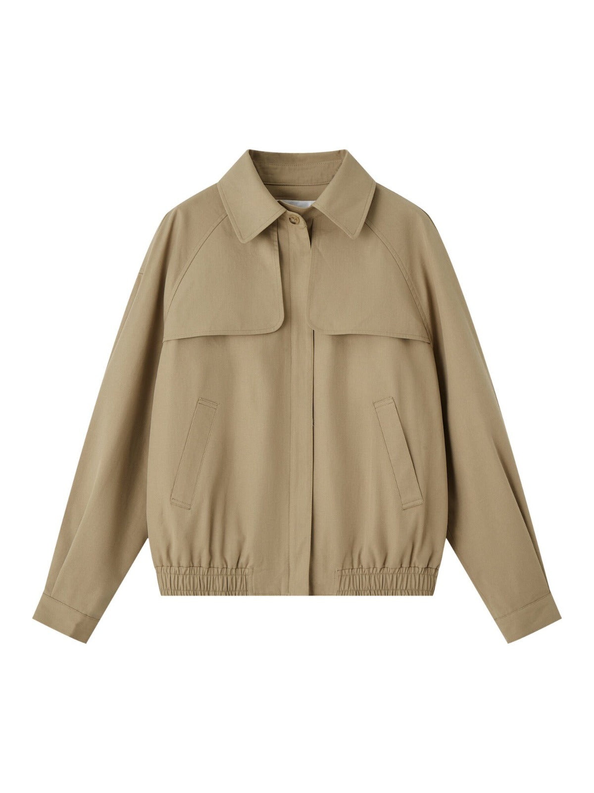 Pleated Collar Cropped Jacket