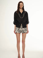 Zebra Embossed Hot Shorts