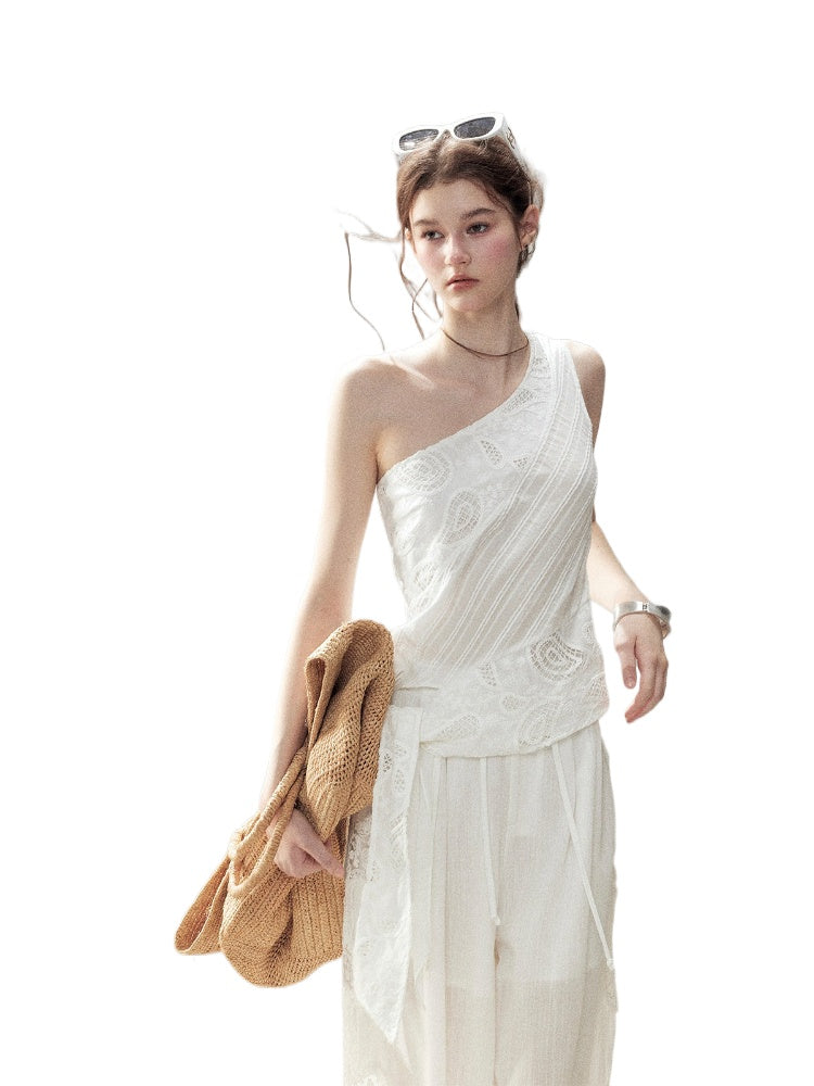 Hollow Knit Tank Top &amp; Pants Set