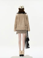 Suede Faux Fur Parka
