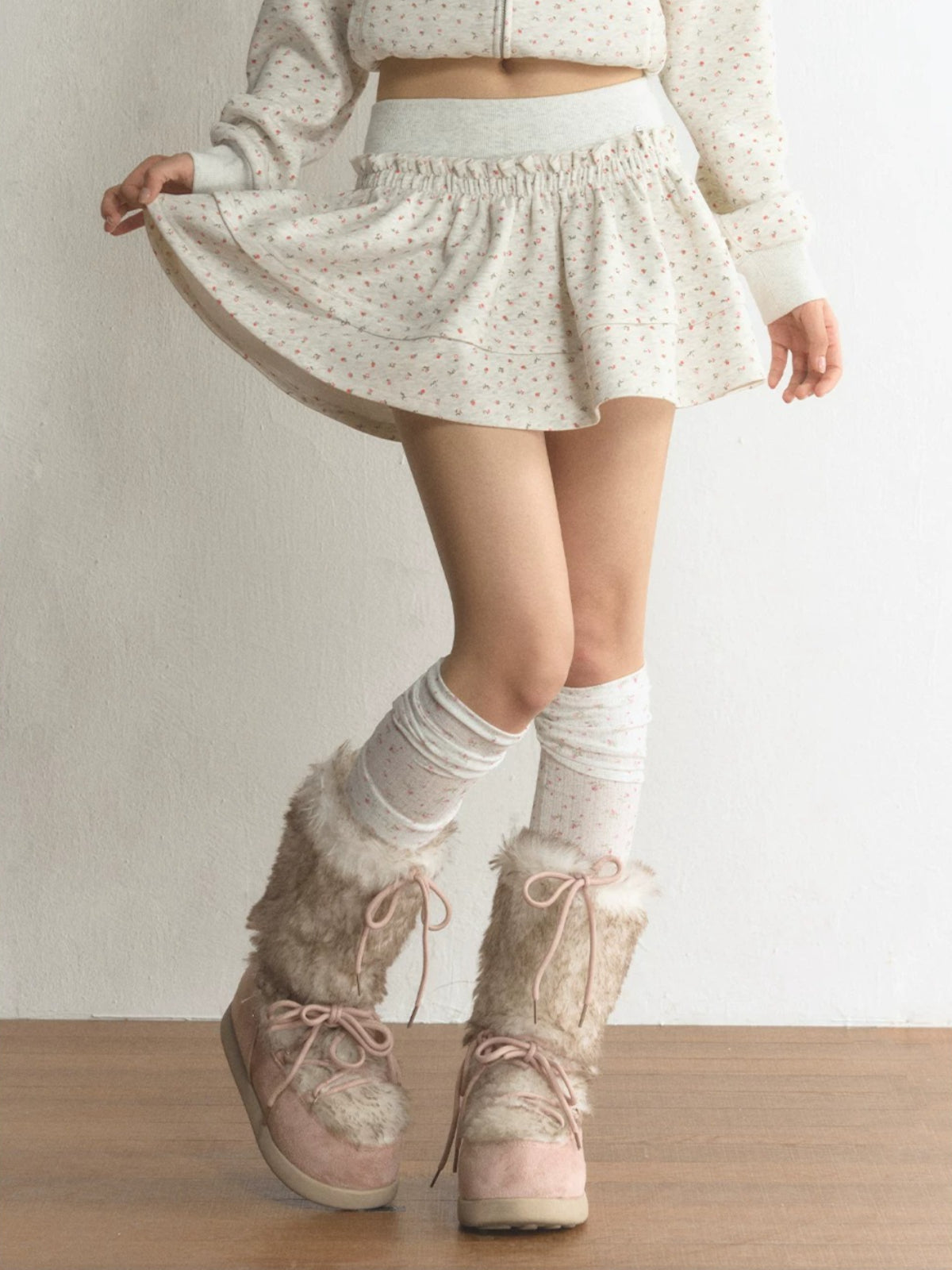 Floral Tiered Ruffle Mini Skort