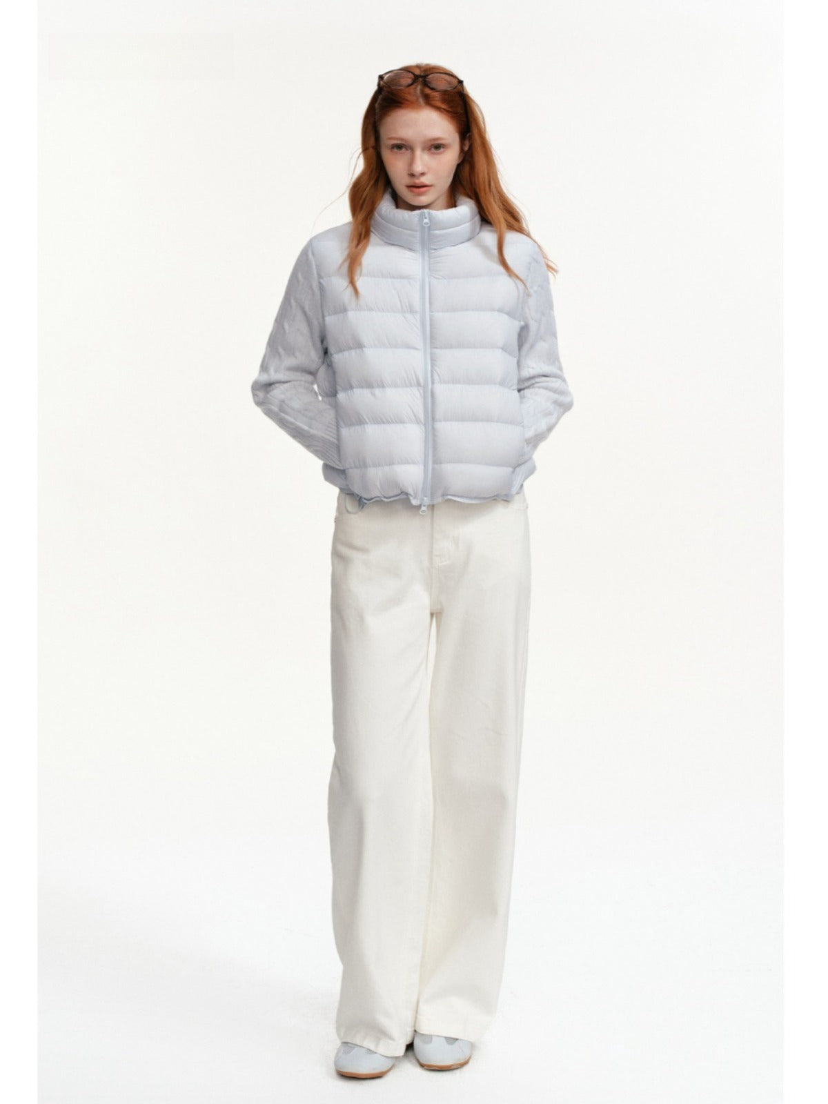 Cable Knit Panel Down Jacket