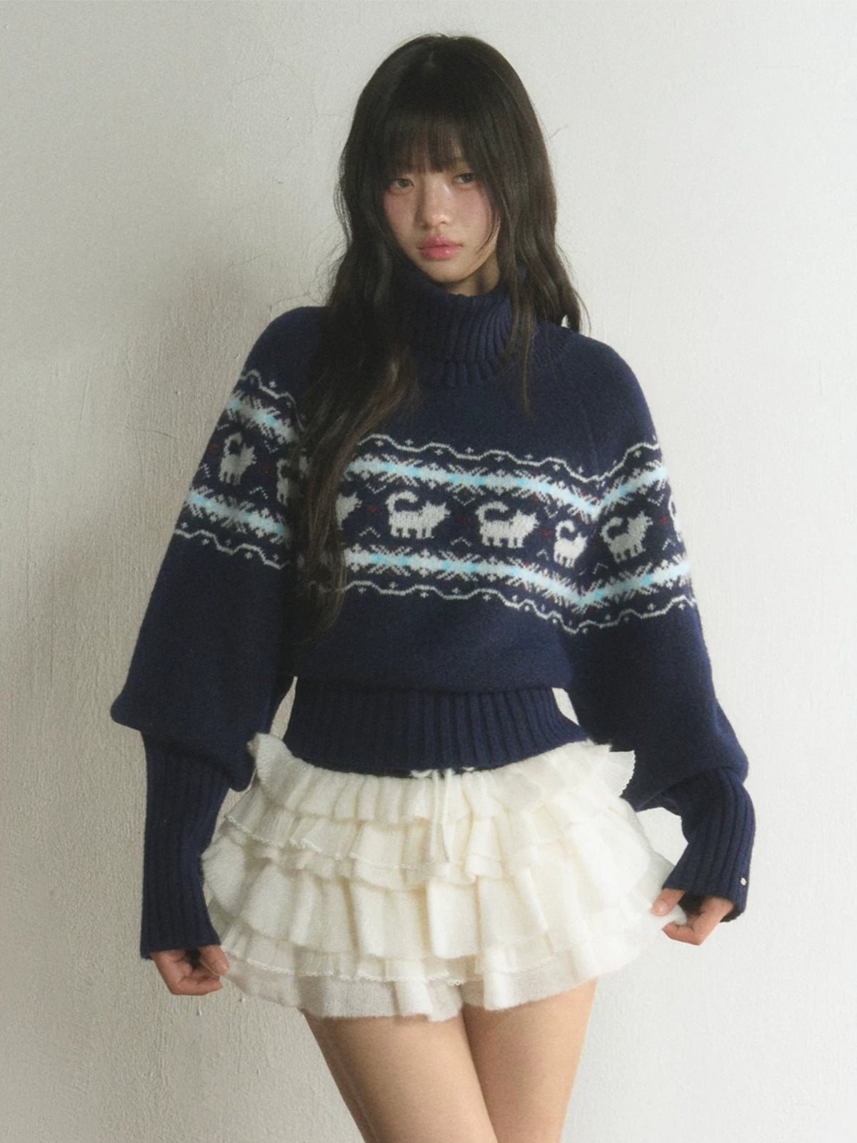 Vintage Fair Isle Cat Knit Sweater