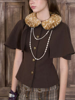 Cape Blazer Two-Piece Set