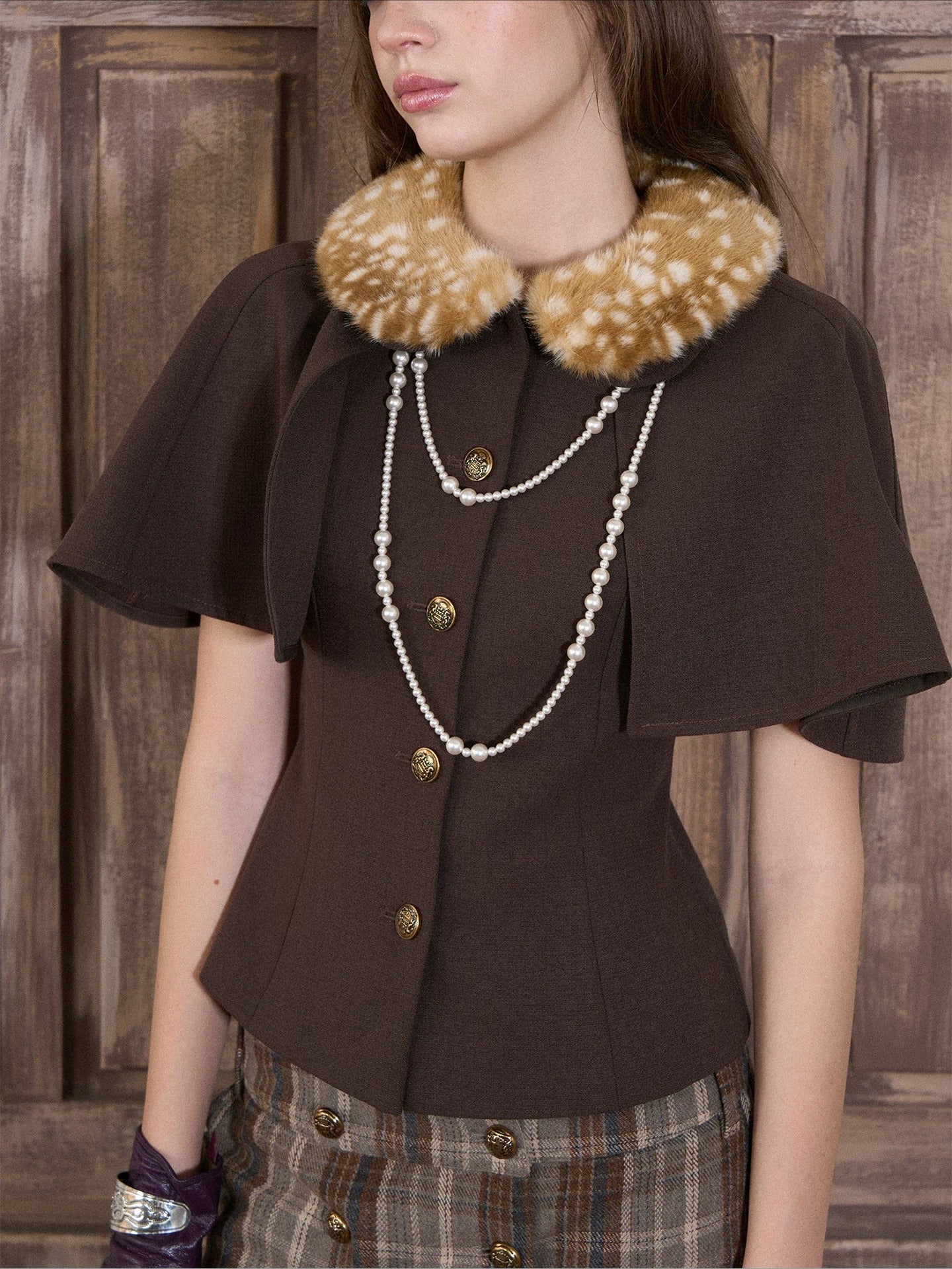 Cape Blazer Two-Piece Set