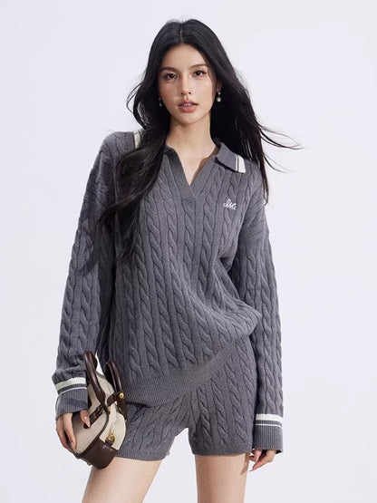 Colorblock Knit Polo &amp; Shorts Set