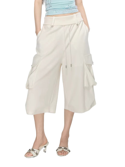 Waffle Cargo Cropped Pants