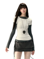 Embroidered Letter Short-Sleeve T-shirt